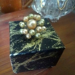Vintage Pearl Starburst Brooch Pin